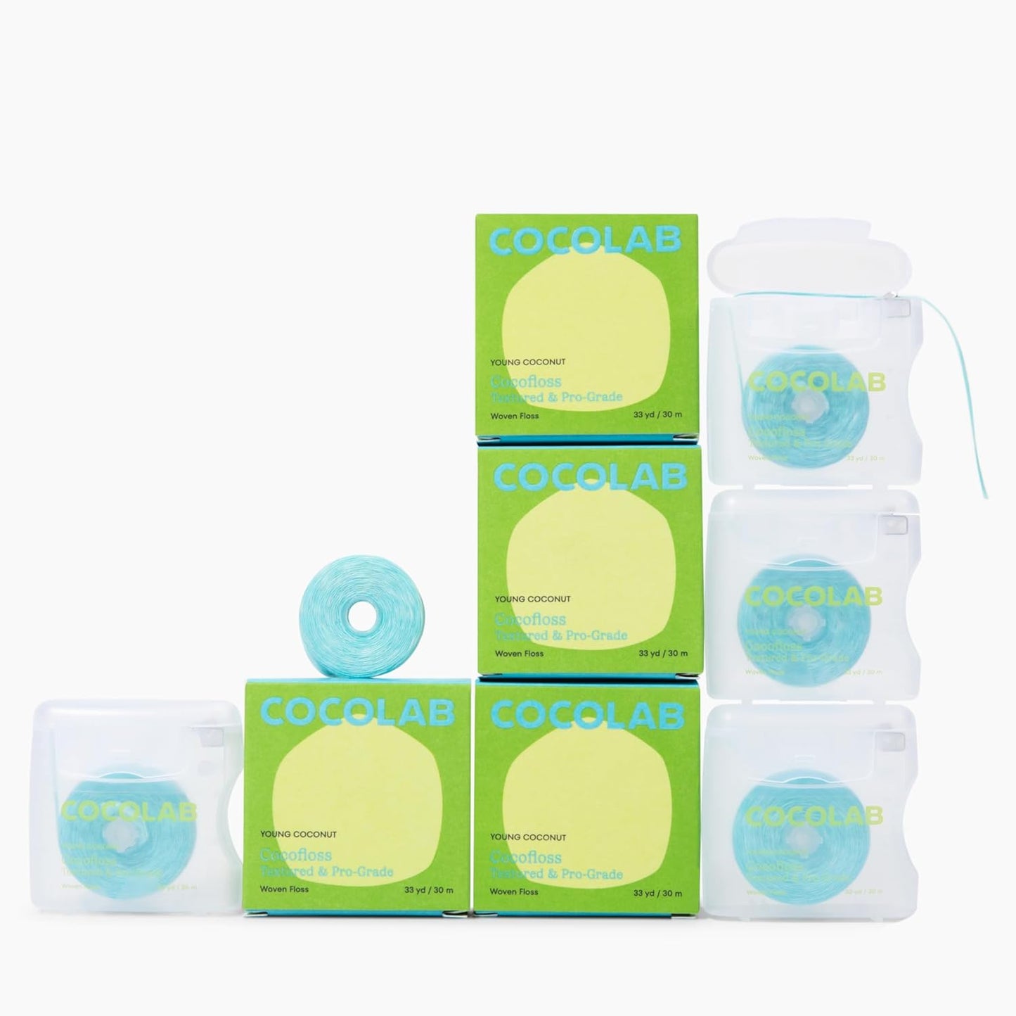 Cocofloss Expanding Woven Dental Floss - Waxed Coconut Oil Infused Floss for Daily Oral Care | 4 Pack