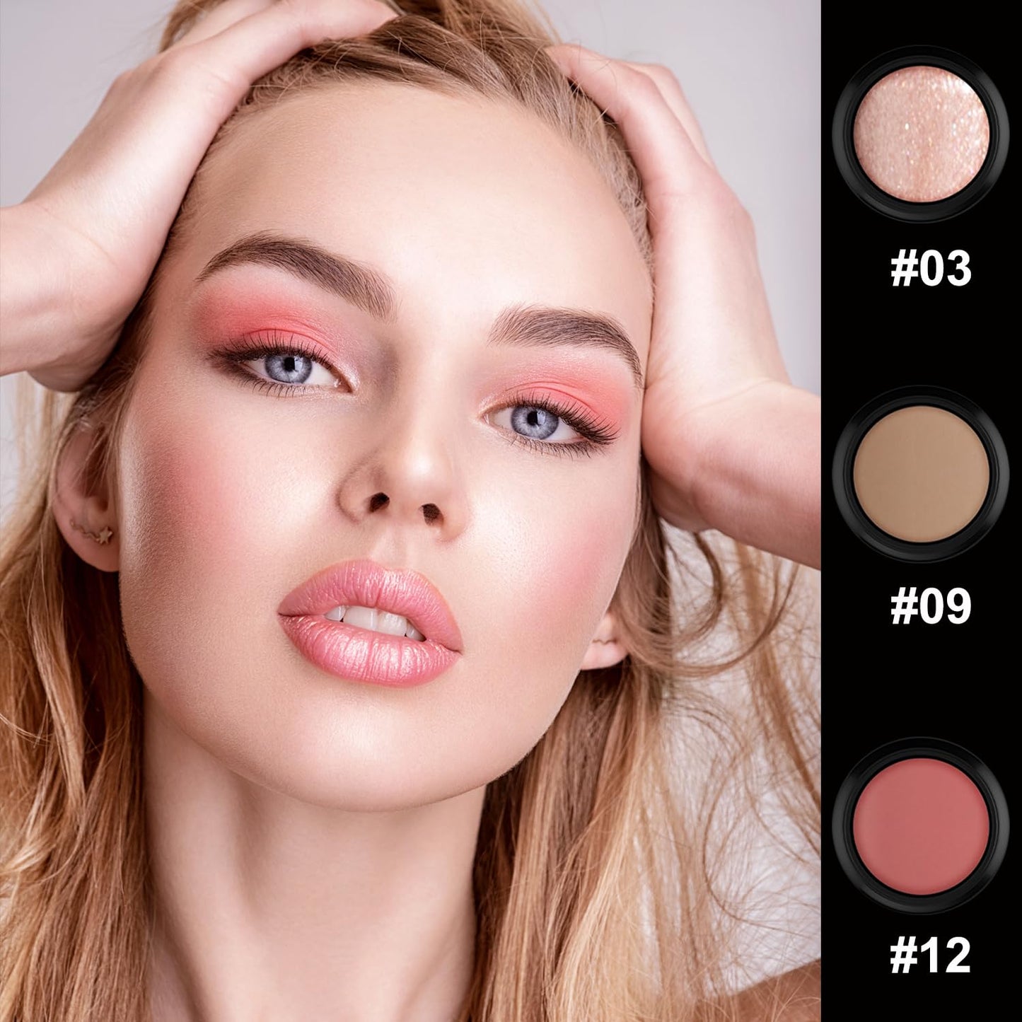 PHOERA Foundation,Mushroom Head Air Cushion CC Cream, PHOERA Primer, PHOERA Powder,3 Pcs Cream Contour Stick Makeup Kit, Shades with Highlighter Stick, Blush Stick and Bronzer Contour Stick