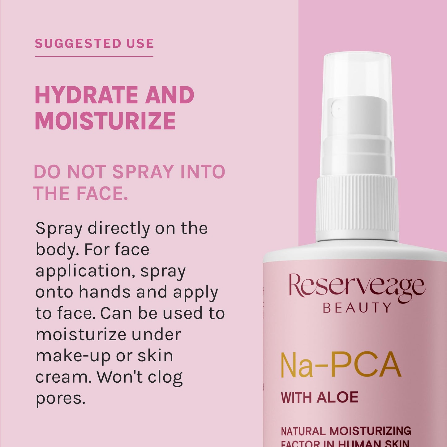 Reserveage Na-PCA Spray with Aloe Vera - Moisturizing Body Mist for Dry Skin - Face Moisturizer for Women with Eucalyptus Oil - 8 Fl Oz (Pack of 2)