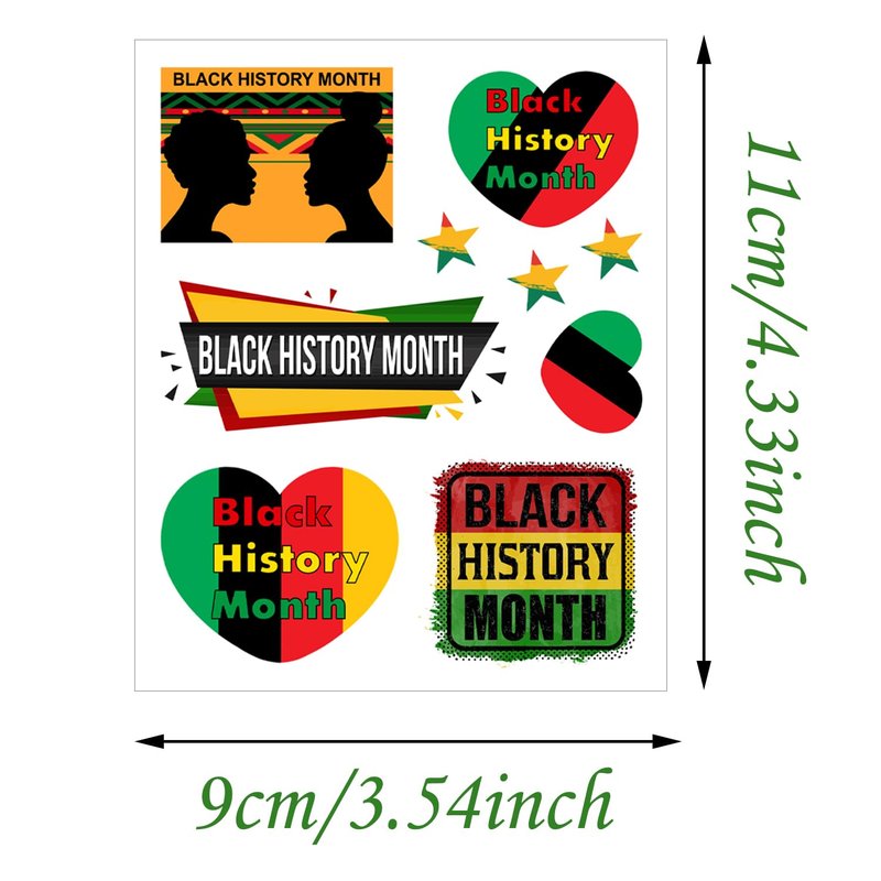 Oringaga 264 Black History Month Party temporary Tattoos Stickers Happy Black History Month Freedom Day Party Supplies Goodie Bag Stuffers Favors Prize Motivational Stickers 24 Sheets