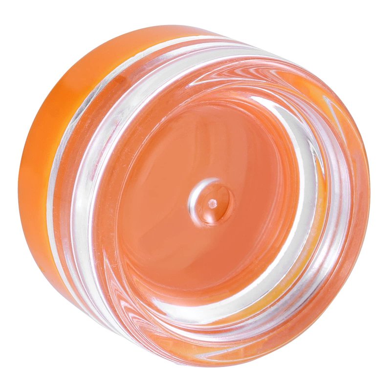 JOIKIT 200 Pack 3 Gram Jars with Orange Lid, 3ML Empty Clear Plastic Makeup Sample Containers, Cosmetic Sample Jar for Lotion, Cream, Eye Shadow, Lip Balms