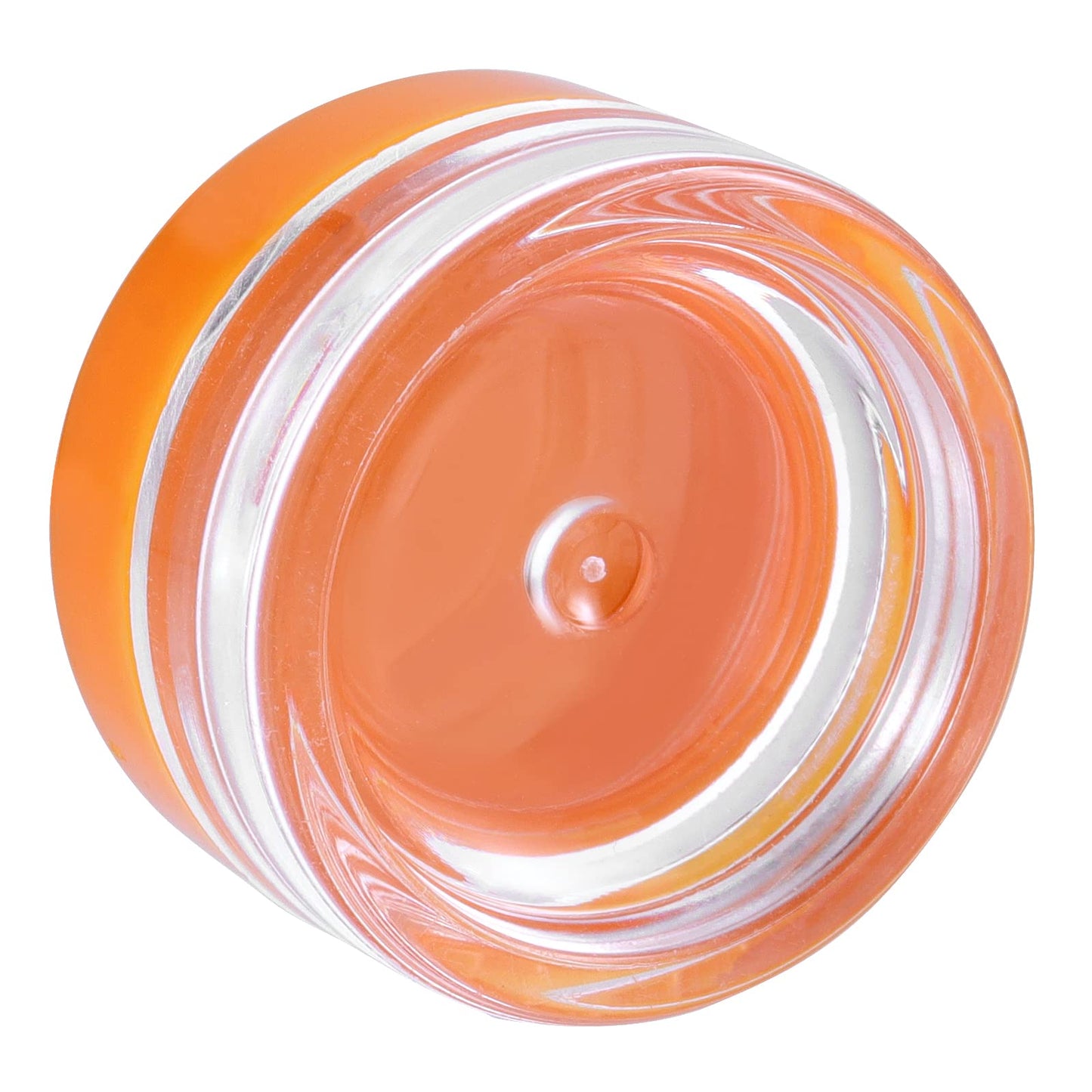 JOIKIT 200 Pack 3 Gram Jars with Orange Lid, 3ML Empty Clear Plastic Makeup Sample Containers, Cosmetic Sample Jar for Lotion, Cream, Eye Shadow, Lip Balms
