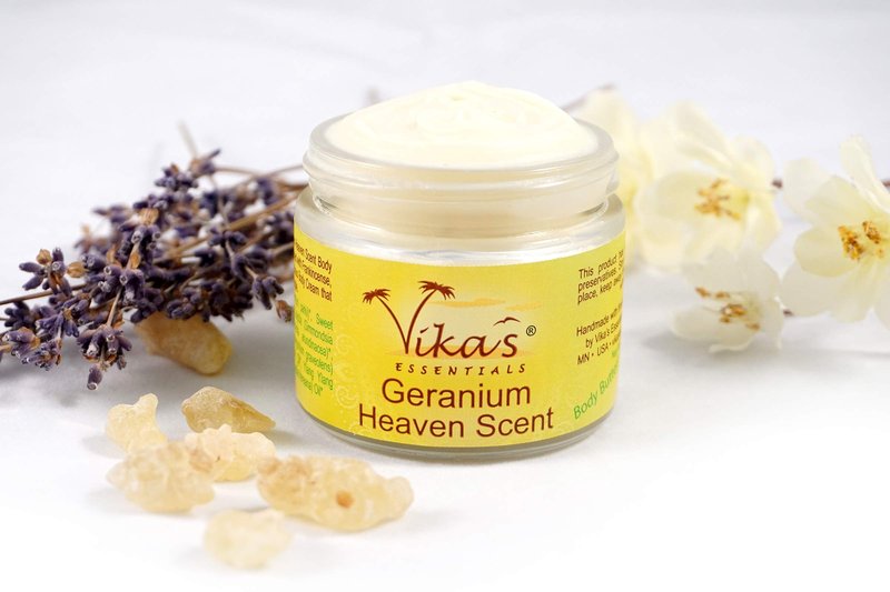 Vika's Essentials Organic Body Butter Geranium Heaven Scent