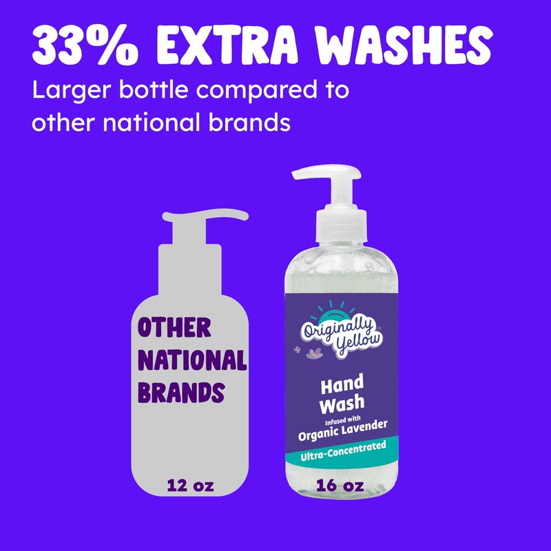 Originally Yellow Hand Soap l Infused with Organic Lavender | Gentle Hand Soap | 16 Fl Oz (3-Pack)