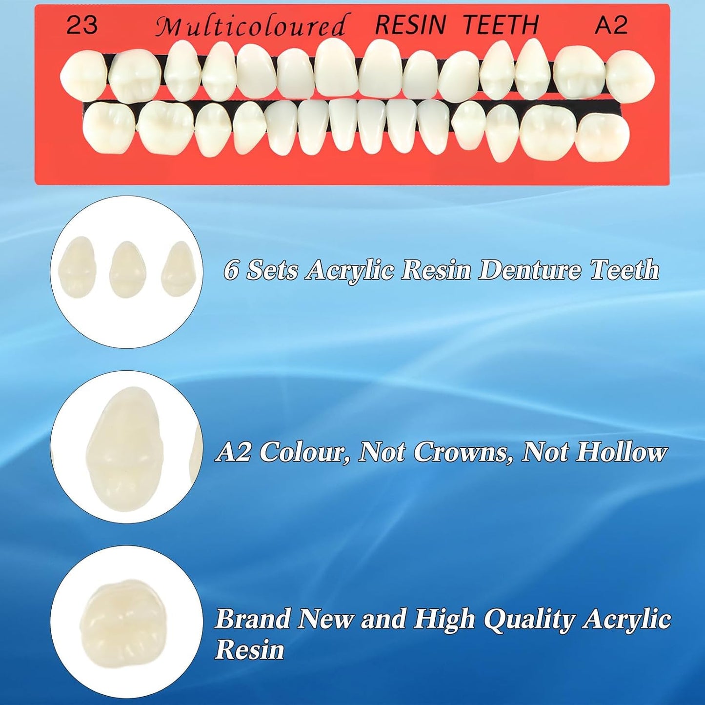 Dentures Fake Teeth DIY Kit Easy and Convenient DIY Fake Teeth Repair Missing Teeth or DIY Full Denture Kit Fake Teeth Top and Bottom Temporary Fake Teeth