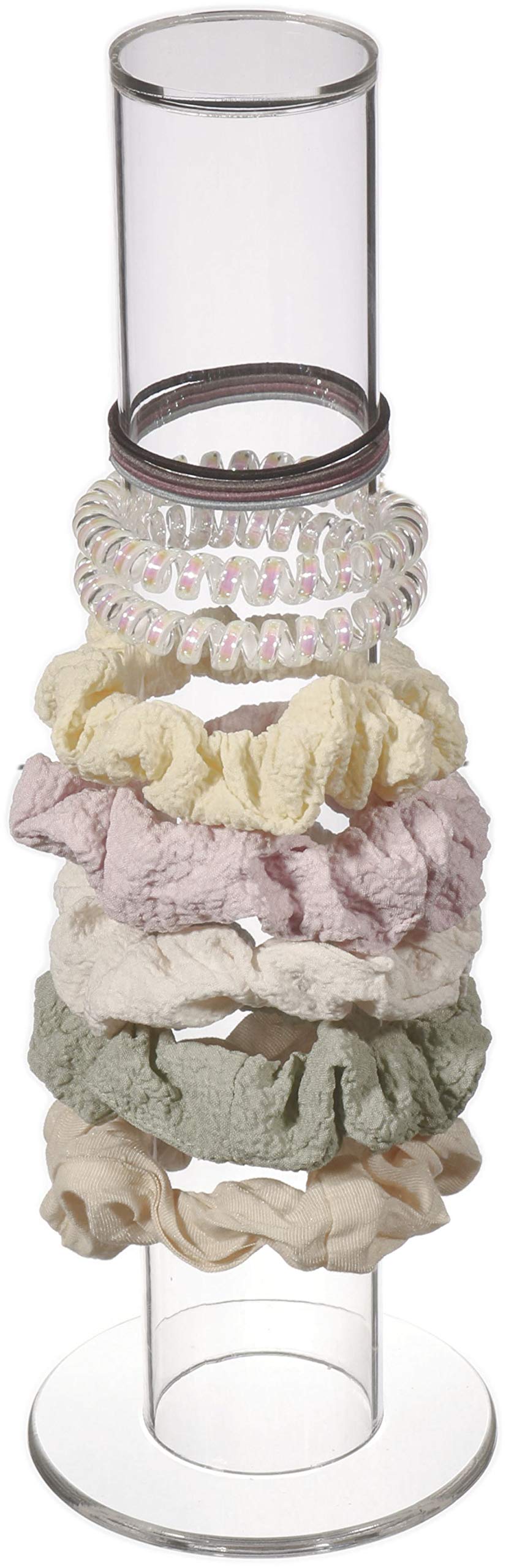 Cq acrylic Acrylic Ponytail and Scrunchie Holder Stand,Girls Bracelet Display Rack, Hair Scrunchy Holder, Vertical Bracelets and Scrunchies Holders,12 Inch High (Pack of 2)