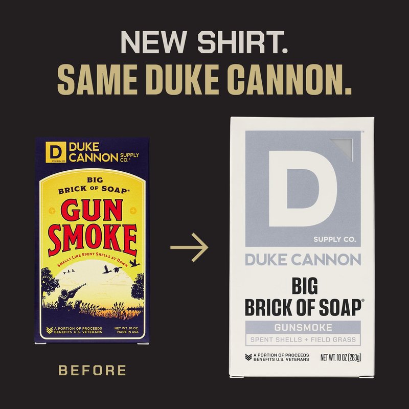 Duke Cannon Supply Co. Big Brick of Soap Bar for Men Gun Smoke (Wood, Bourbon & Leather) Multi-Pack - Superior Grade, Extra Large, Masculine Scents, All Skin Types, Paraben-Free, 10 oz (3 Pack)