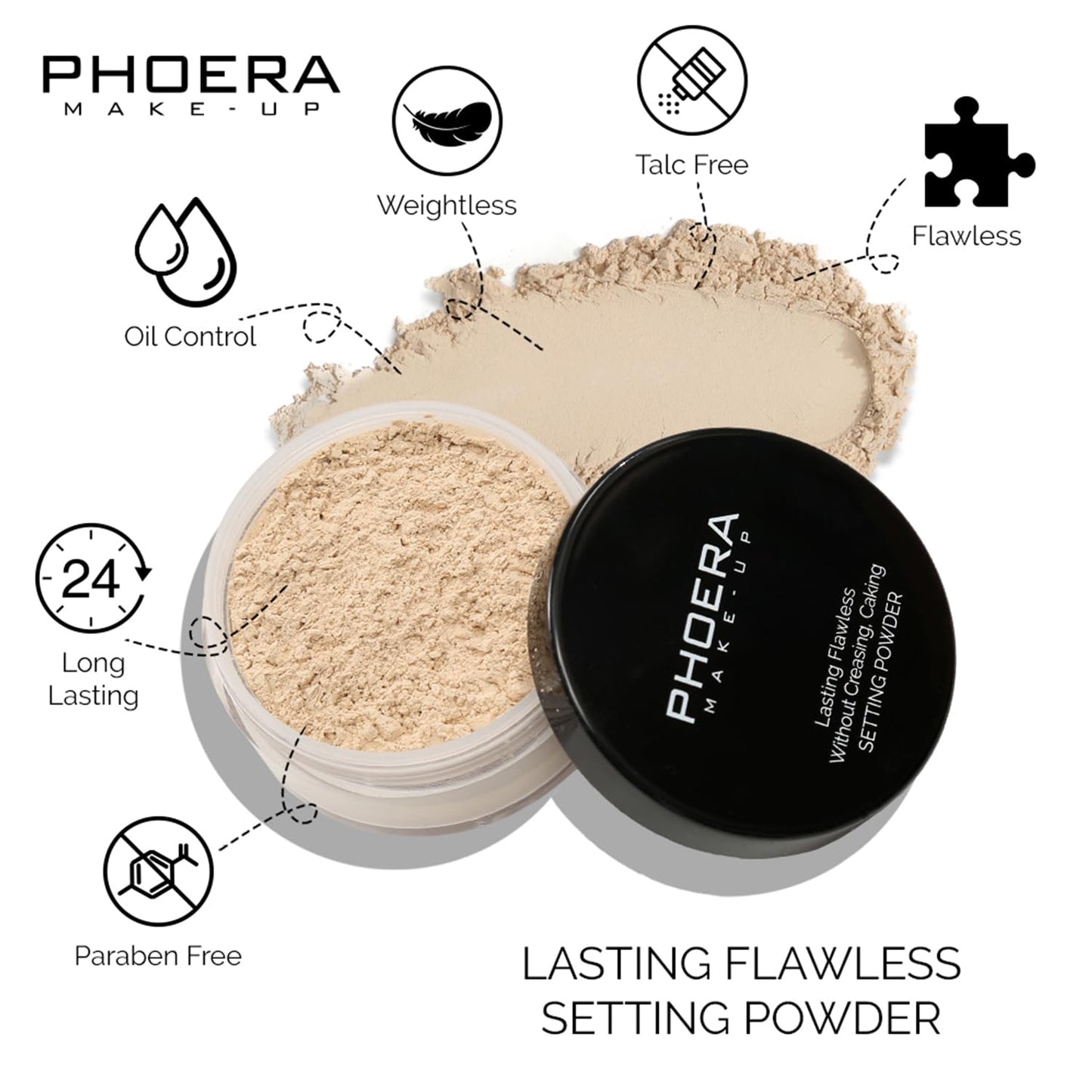 PHOERA Foundation,Mushroom Head Air Cushion CC Cream Natural Foundation,PHOERA Foundation Face Powder, Soft Focus Setting Powder