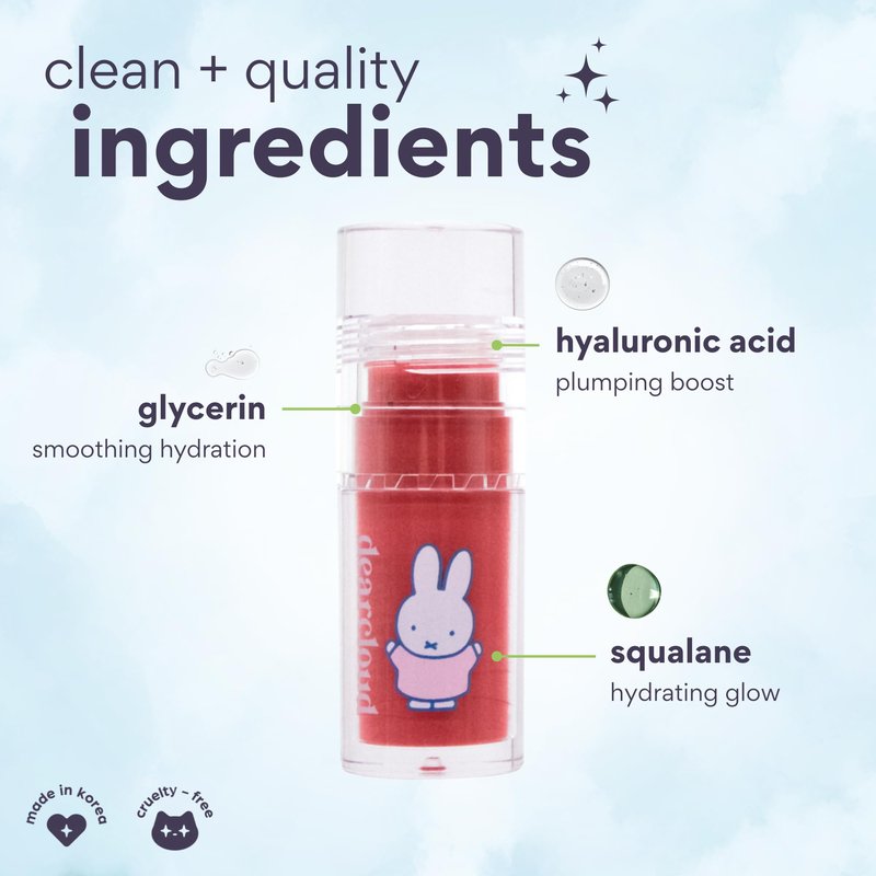 dearcloud Miffy Gentle Crush Serum Blush – Liquid Blush for Cheeks with Hyaluronic Acid – Korean Beauty Makeup - .19 fl oz (Well-Dressed)