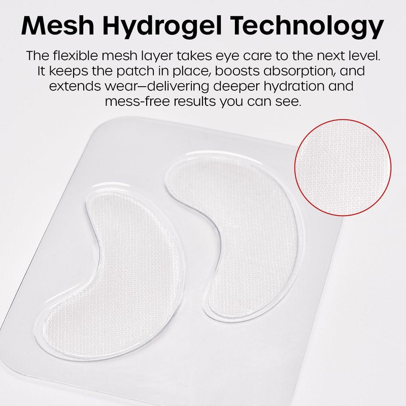 The Man Mesh Hydrogel Under Eye Patches for Men - Cooling, Hydrating & Firming Eye Masks for Dark Circles & Puffiness - Men's Anti-Aging Patches with Hyaluronic Acid, Collagen & Vitamin E. (6 Pairs)