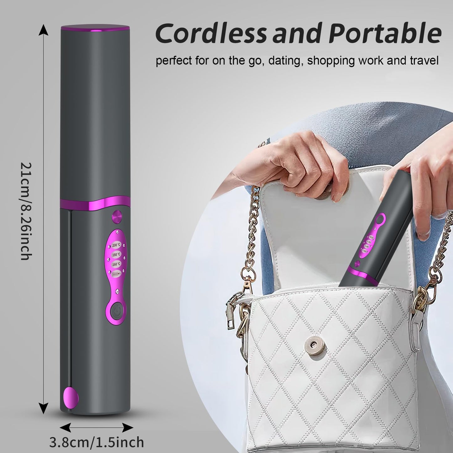OBEST Cordless Hair Straighteners Curler 2 in 1,Fast Heating Cordless Flat Iron, Portable Straightener for Hair Straightening and Curling, 5000mAh, Titanium Curling Iron with Protective Plates