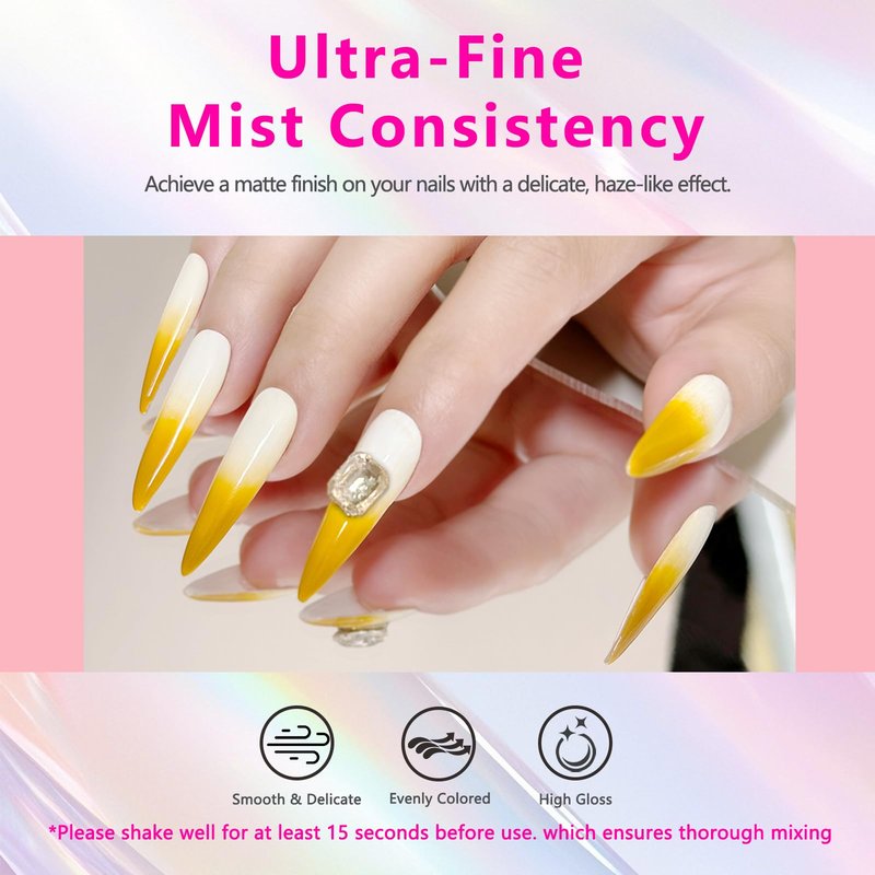 QUEVINA 16 Colors Airbrush Gel Nail Polish Set – Safe, Odorless Formula for Stunning Baby Boomer Nail Art – No Dilution Needed, Long-Lasting & Vibrant Shades 16X15ml
