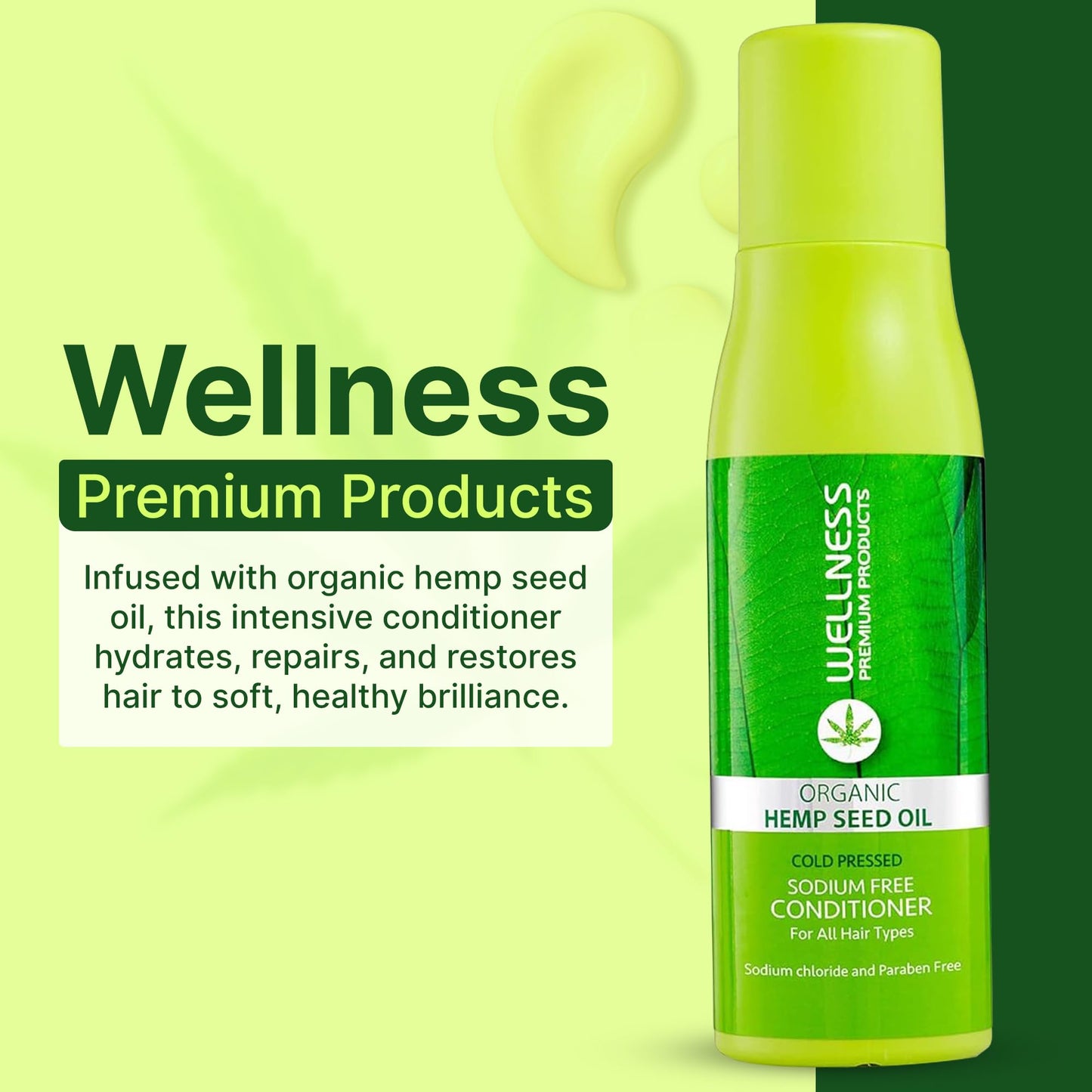 Wellness Premium Intensive Hemp Seed Oil Conditioner, 500ml