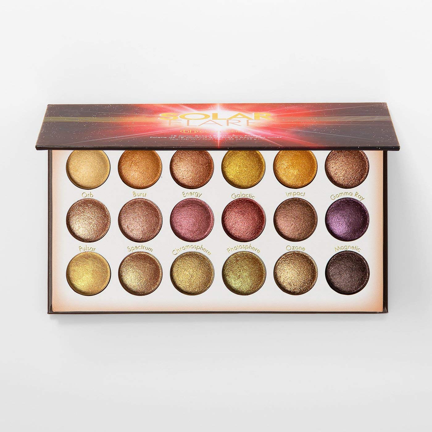 BH Cosmetics | Solar Flare 18-Color Baked Eyeshadow Palette - Vibrant Shades for Stunning Looks