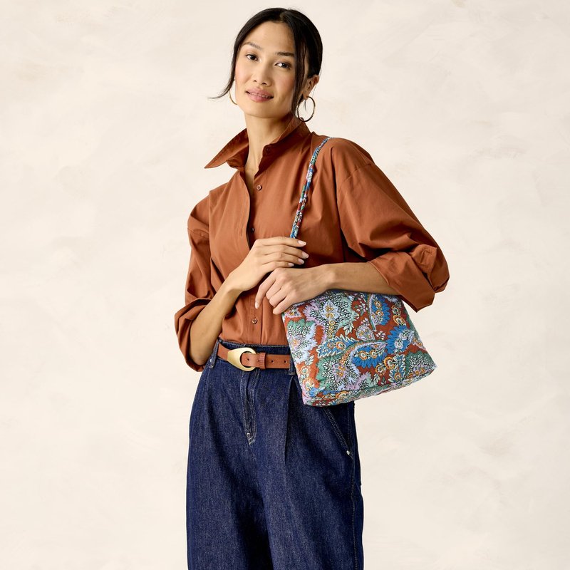 Vera Bradley Women's Premium Cotton Original Hipster Crossbody, Flowers + Feathers, One Size