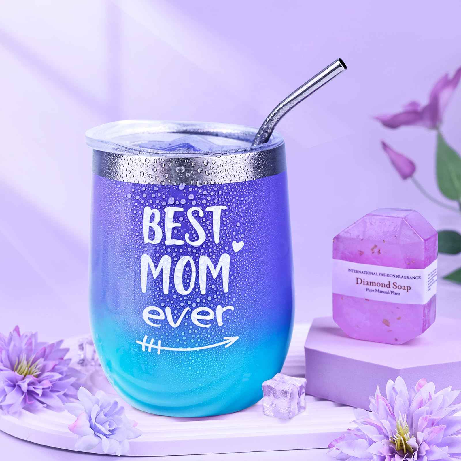 Christmas Gifts for Mom, Thanksgiving Birthday Mothers Day Basket for Mom from Daughter Son, Relaxing Spa Gifts Set with Luxury Flannel Purple Blanket, Great Birthday Mother's Day Ideas for Women