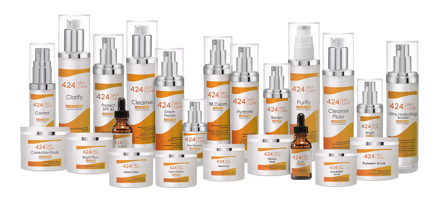 424 Skin Care Exfoliate Pads - Dermatologist Tested & Recommended - Clinically Proven Formula- 60 Count