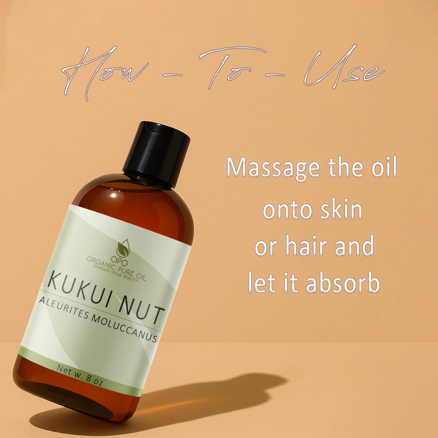 Kukui Nut Oil Unrefined, 8 oz, 100% Kukui Carrier Oil for Essential Oil - Pure, All Natural, Therapeutic Grade Kukui Seed Oil for Hair, Skin, Scalp, Body Care Moisturizer