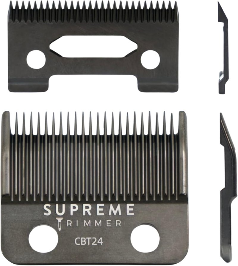DLC Coated Steel Replacement Blade for Supreme Trimmer CBT24 - Taper Blade for Darkstar72 & Most Hair Clippers | Black