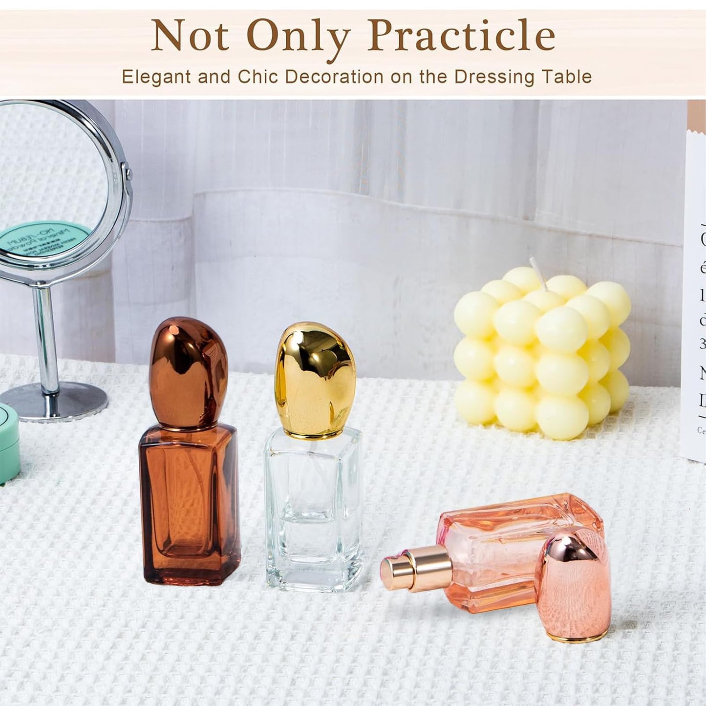 Yebeauty 12pcs 30ml Travel Perfume Bottles Empty, Portable Glass Perfume Spray Bottles Atomizer Sprayer Bottle for Perfume Cologne, 6 Colors