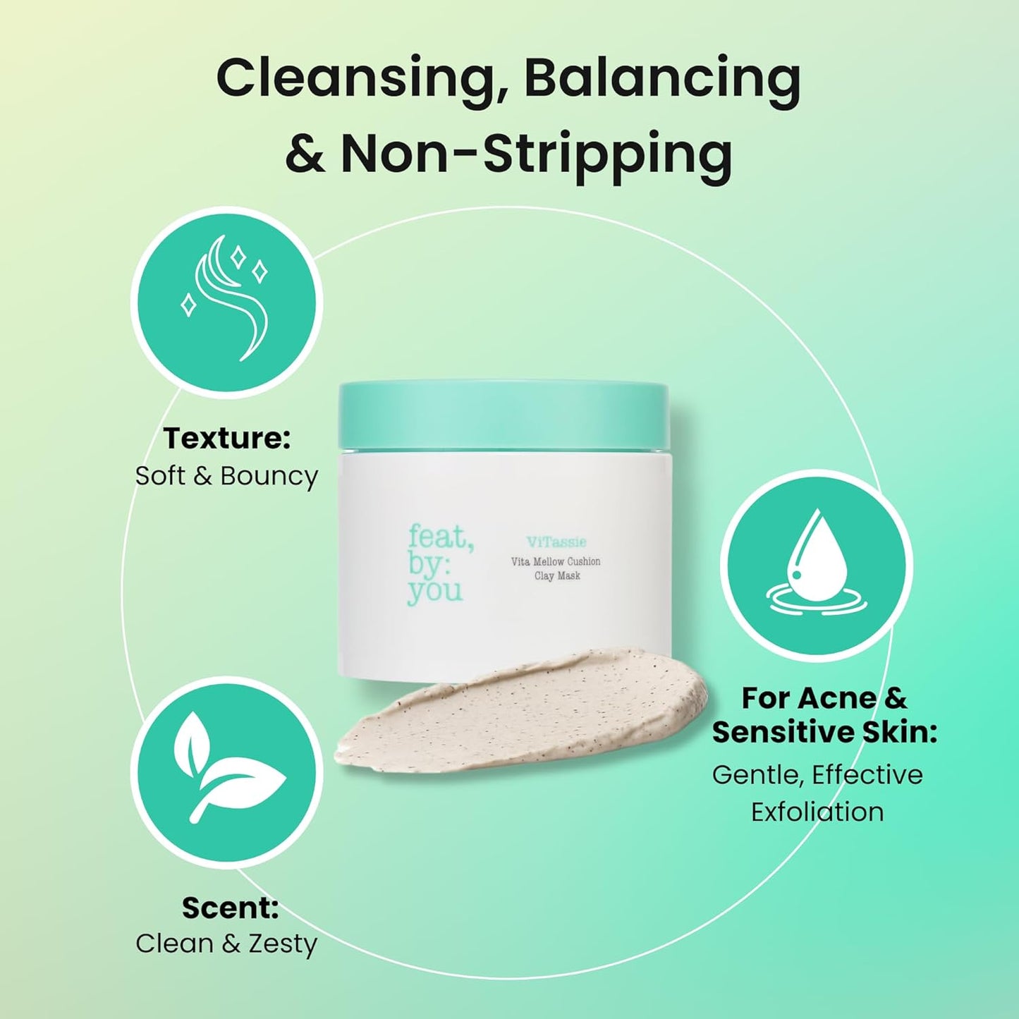 Korean Clay Mask for Face - Bentonite & Kaolin for Blackheads, Pores & Sebum Control | 4.56 fl. oz, Vegan, Cruelty-Free