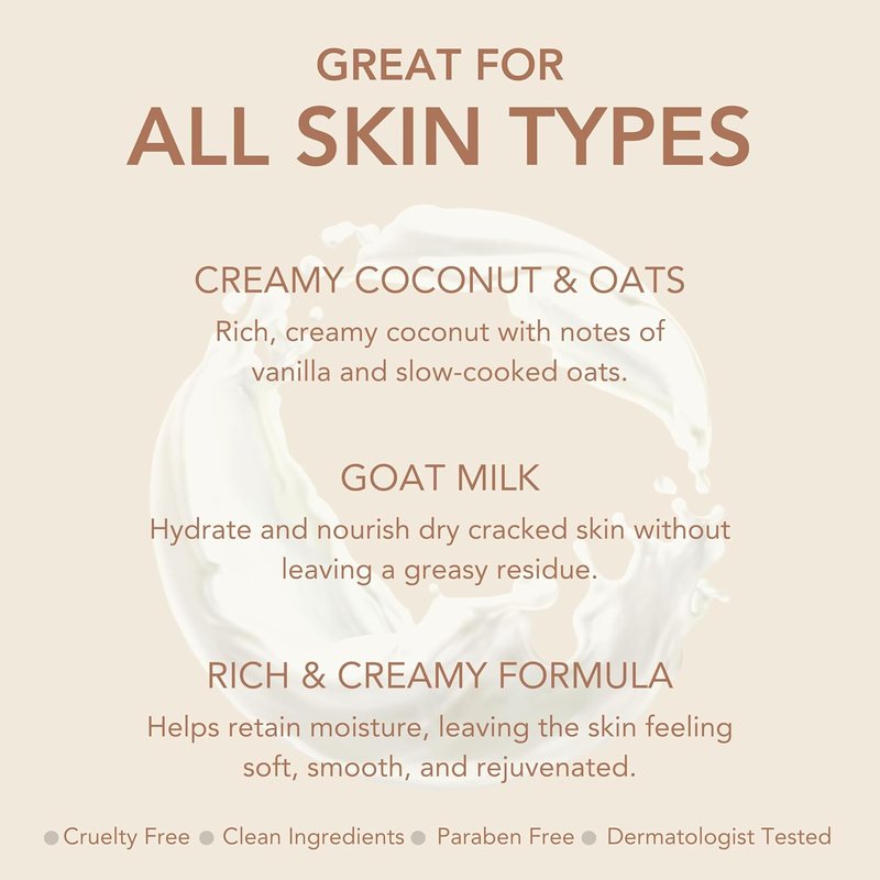 Creamy Coconut & Oats Goat Milk Body Lotion | 8.5 oz Refill Pouch - Nourishing Skincare