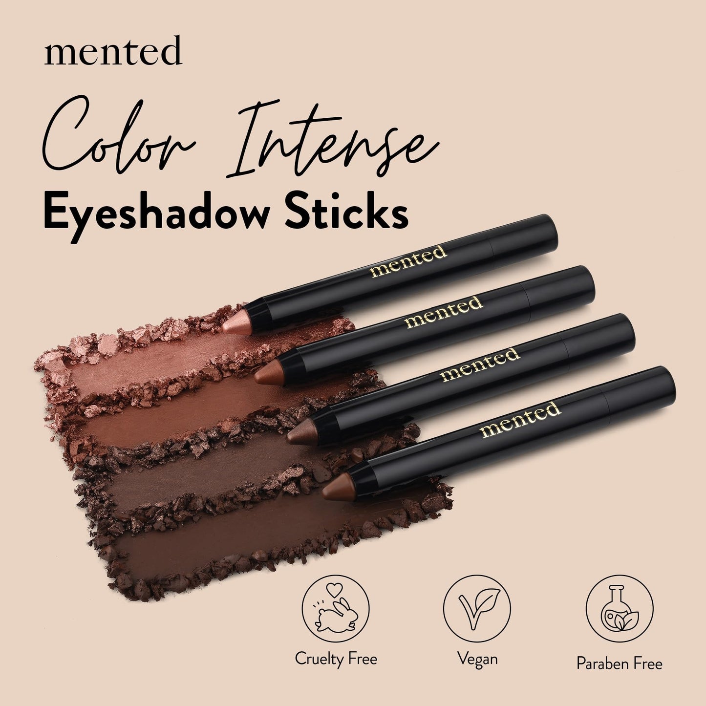 Mented Cosmetics Color Intense Eye Shadow Sticks, Cream Eyeshadow Stick Crayon, Easy-to-Apply Eyeshadow Pencils, Waterproof + Crease Proof Eye shadow Make Up, 0.05oz, Better off Bronze