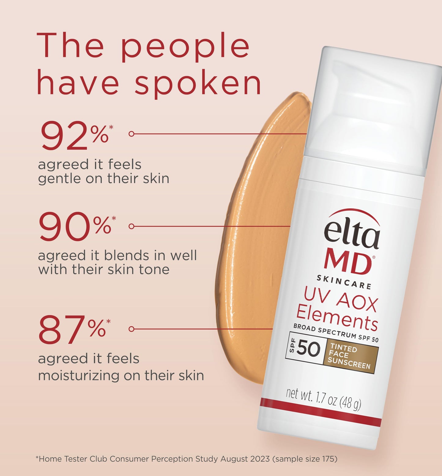 EltaMD UV AOX Elements Tinted Face Sunscreen, SPF 50, 100% Tinted Mineral Sunscreen for Sensitive Skin and Dry Skin with Antioxidants, 1.7 oz Pump (2 pack)