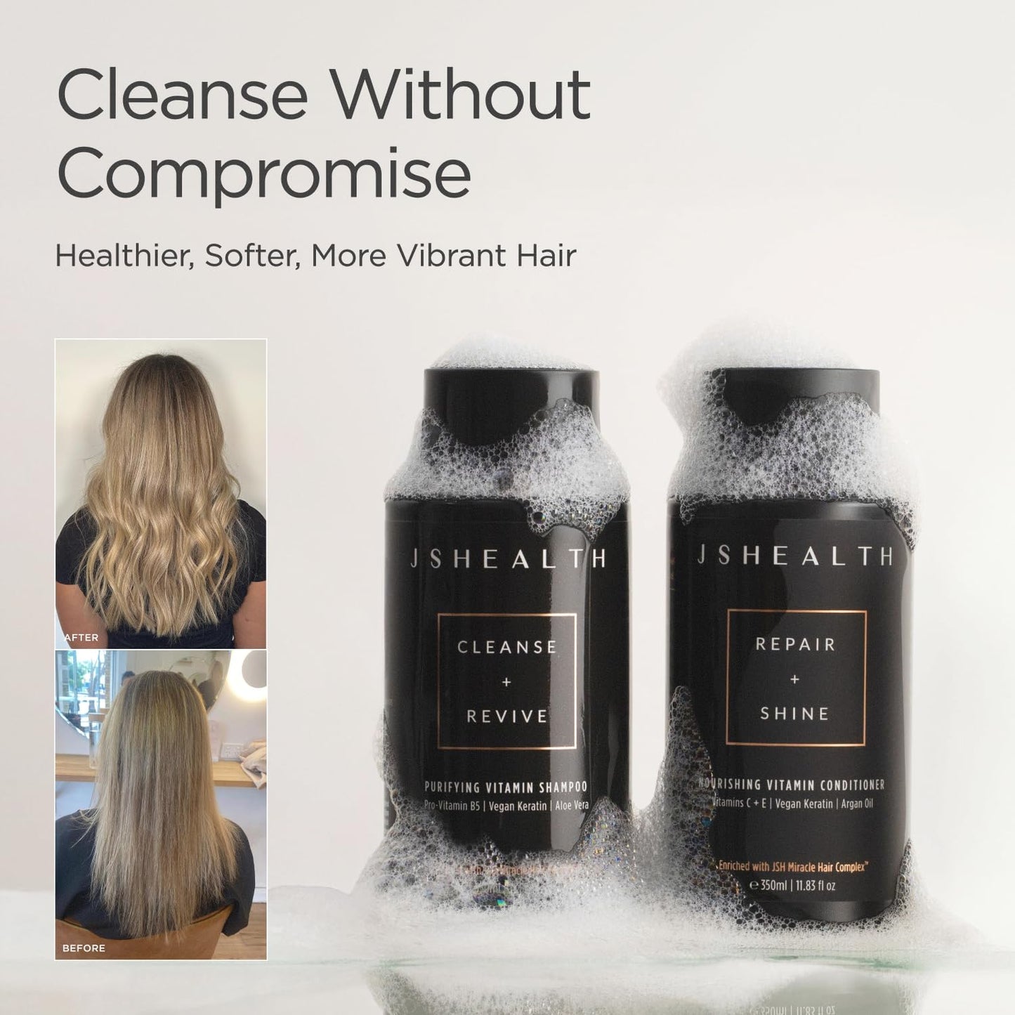 JSHealth Vitamins Shampoo & Conditioner Haircare - Includes Purifying Keratin Shampoo & Nourishing Hair Conditioner - Virtual Bundle