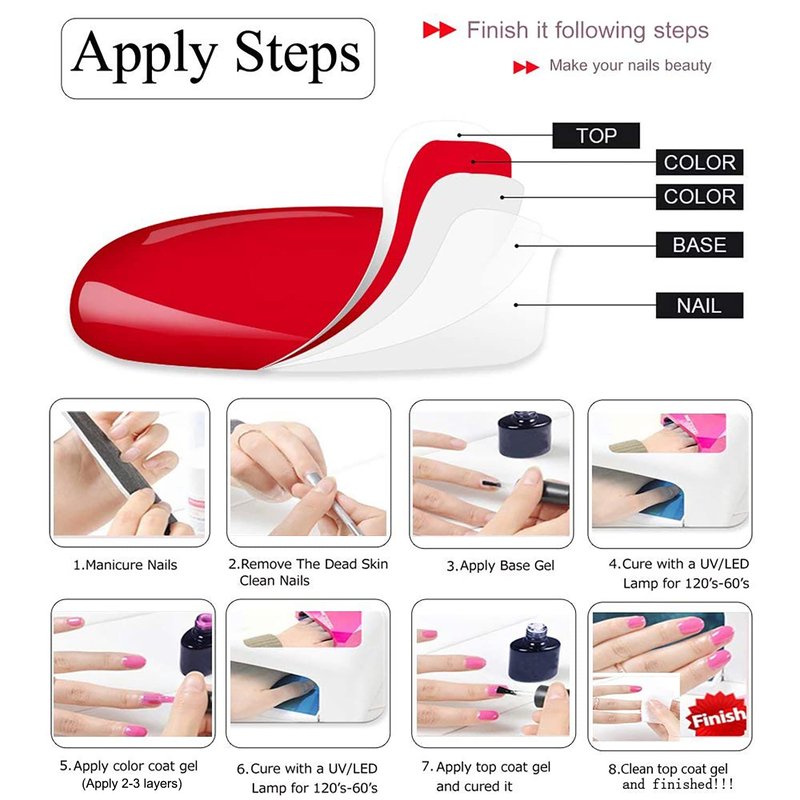 Vishine Christmas Collection Gel Nail Polish Set - Winter Glitter Series 6 Colors Nail Art Set, UV LED Soak Off Gel, 8ml