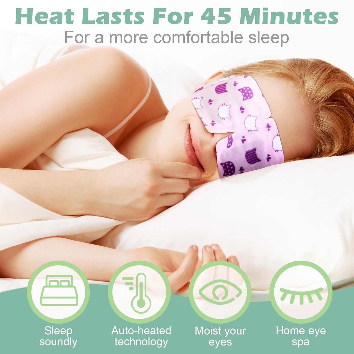 Silicherry 96 Pack Steam Eye Mask Disposable for Dry Eyes, Heated Eye Mask Self Heating Warm Compress for Women Men Sleep, Travel Essential, Relaxing Gifts - Lavender, Unscented, Rose
