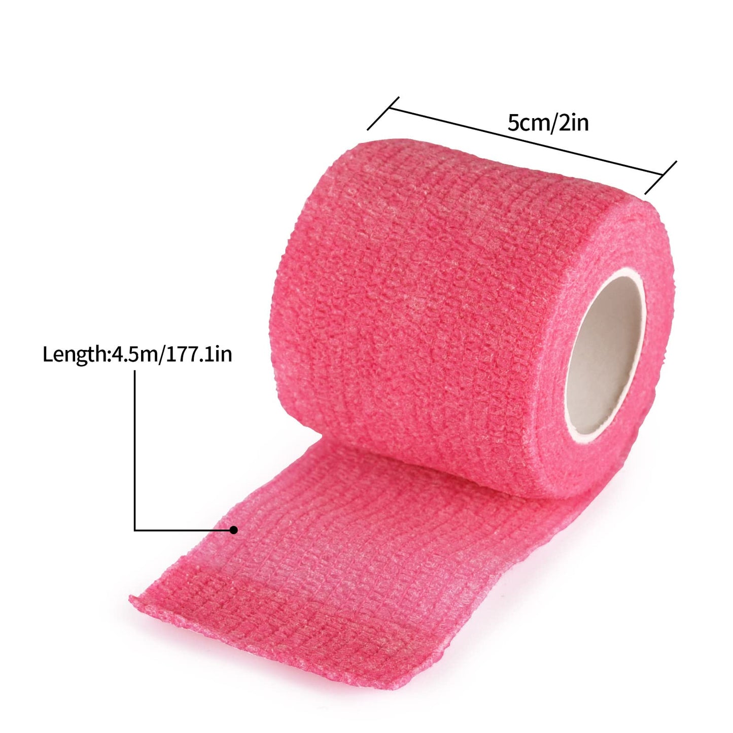 VideoPUP Tattoo Grip Cover Wrap,40pcs Phosphor Pink Disposable Cohesive Tattoo Grip Cover Elastic Bandage Handle Grip Tube for Tattoo Machine Tattoo Grip Accessories