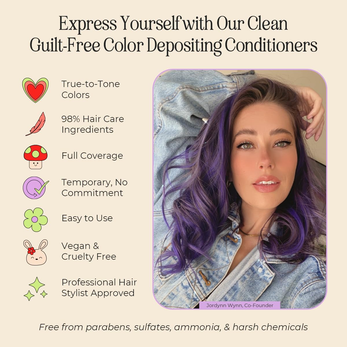 INH Hair Dye Set - Flamingo Topaz Pink & Amethyst Dark Purple Semi Permanent Hair Color Duo, Vegan Color Depositing Conditioner, Ammonia & Sulfate-Free, No Bleach, No Peroxide, Ready to Use, 6oz