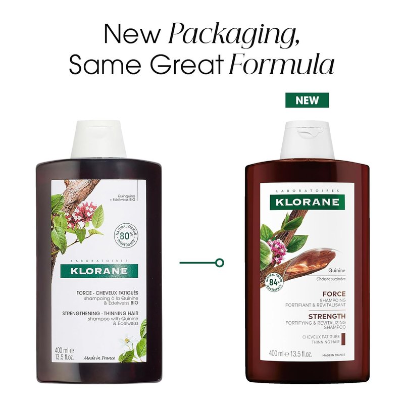 Klorane Strengthening Shampoo with Quinine - Natural Thickening Formula for Hair Thinning | 13.5 fl. oz.