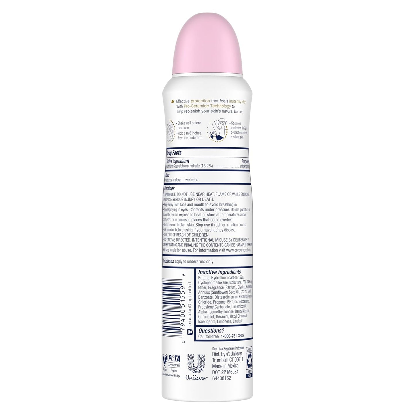 Dove Antiperspirant Deodorant Spray for Women - Sakura Blossom & Yuzu | 72-Hour Protection, 3 Pack, 3.8 oz