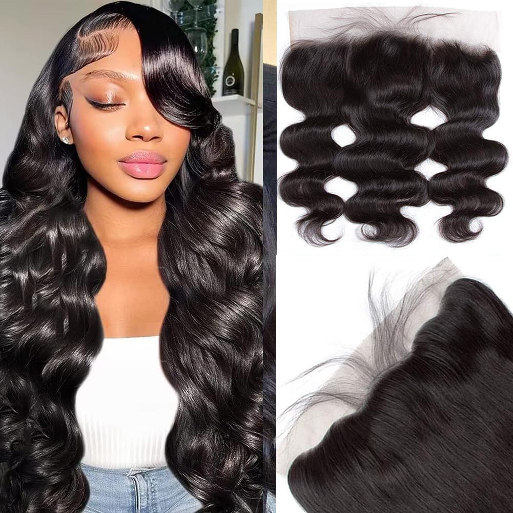 XSY 13x4 HD Lace Frontal Closure Ear To Ear Body Wave Virgin Brazilian Human Hair Invisible Clear HD Film Lace Frontal 14 Inch