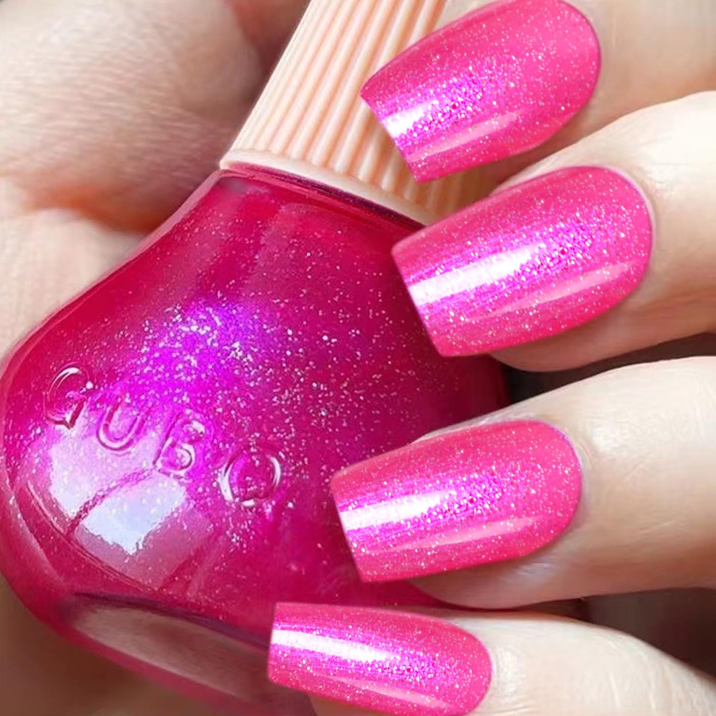 Quick Dry Nail Polish - Pearl Magenta Pink Summer Lacquer | 0.41 fl oz for Nail Art