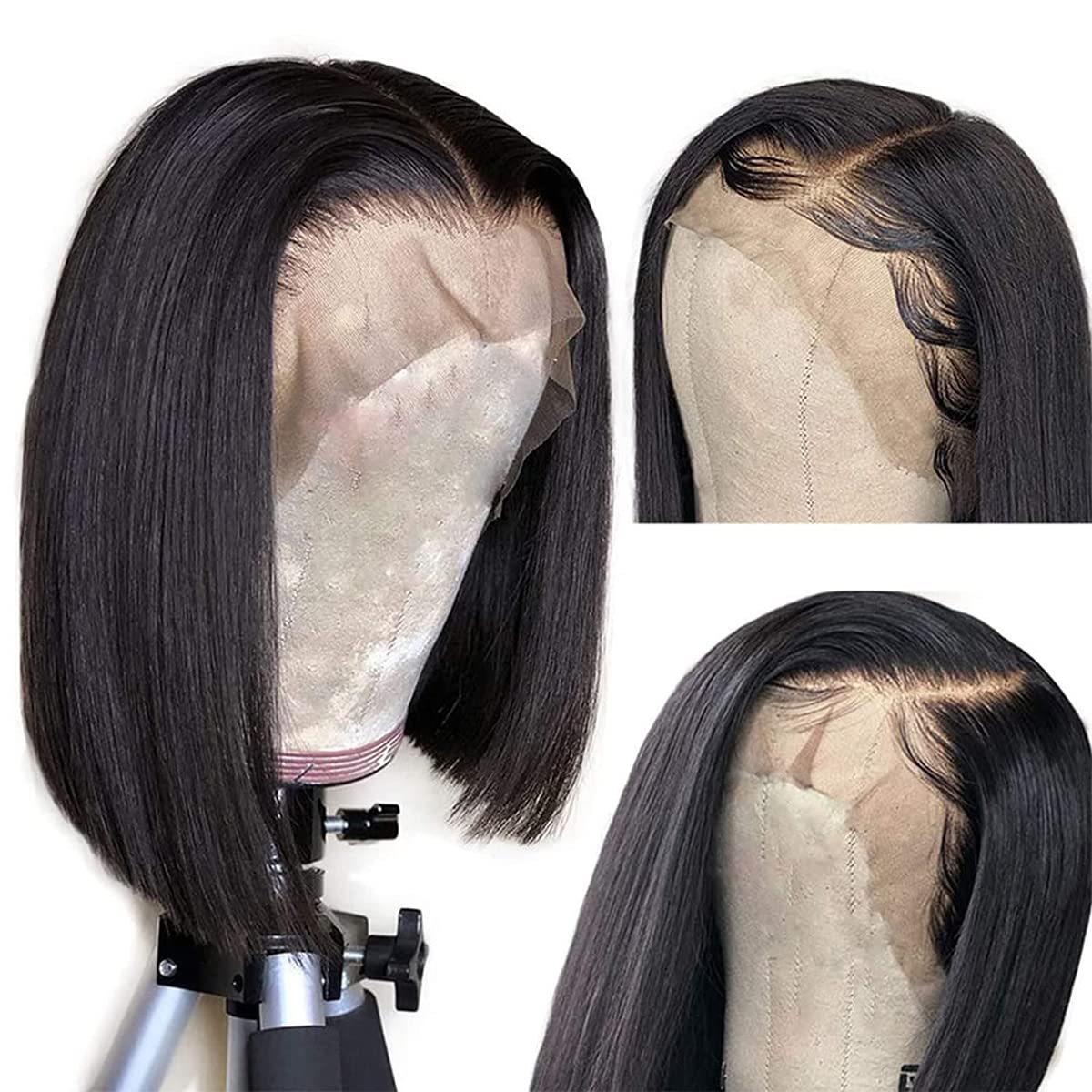 Tascal Bob Wig Human Hair 13x6 Straight Bob Human Hair Wig Short Bob Straight Lace Front Wigs Human Hair Wigs for Black Women Pre Plucked with Baby Hair 180% Density 8 Inch