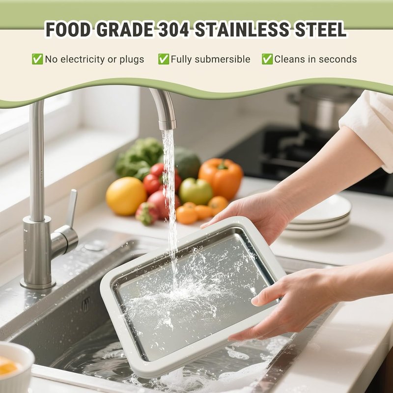 Rolled Ice Cream Maker - DIY Instant Ice Cream Tray with Lid & 2 Spatulas | 10.24'' x 8.24'' for Soft Serve & Frozen Treats