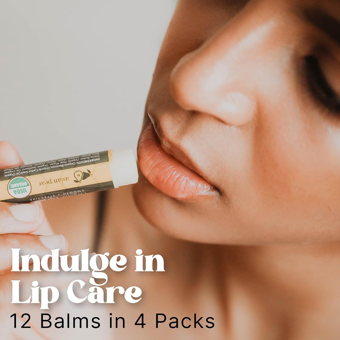 Organic Lip Balm - USDA Certified Natural Ingredients | 12-Pack (6 Flavors) - Moisturizing Beeswax & Coconut Oil for Dry Lips