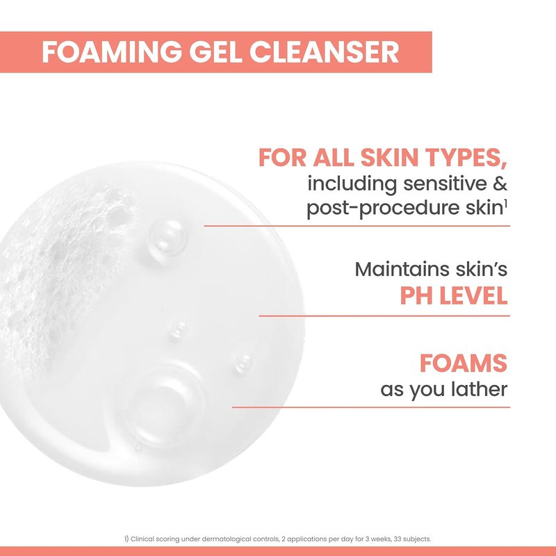 Avène Daily Foaming Facial Cleanser - Gentle Face Wash for Sensitive Skin | Glycerin & Niacinamide, Fragrance-Free