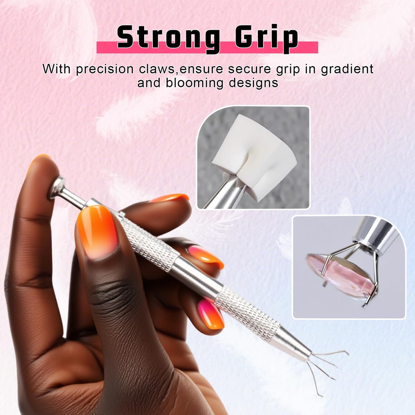 Ombre Nail Gel Set - 9 Colors Sponge Pat Paint for Floral Nail Art, No Wipe, UV/LED Curing