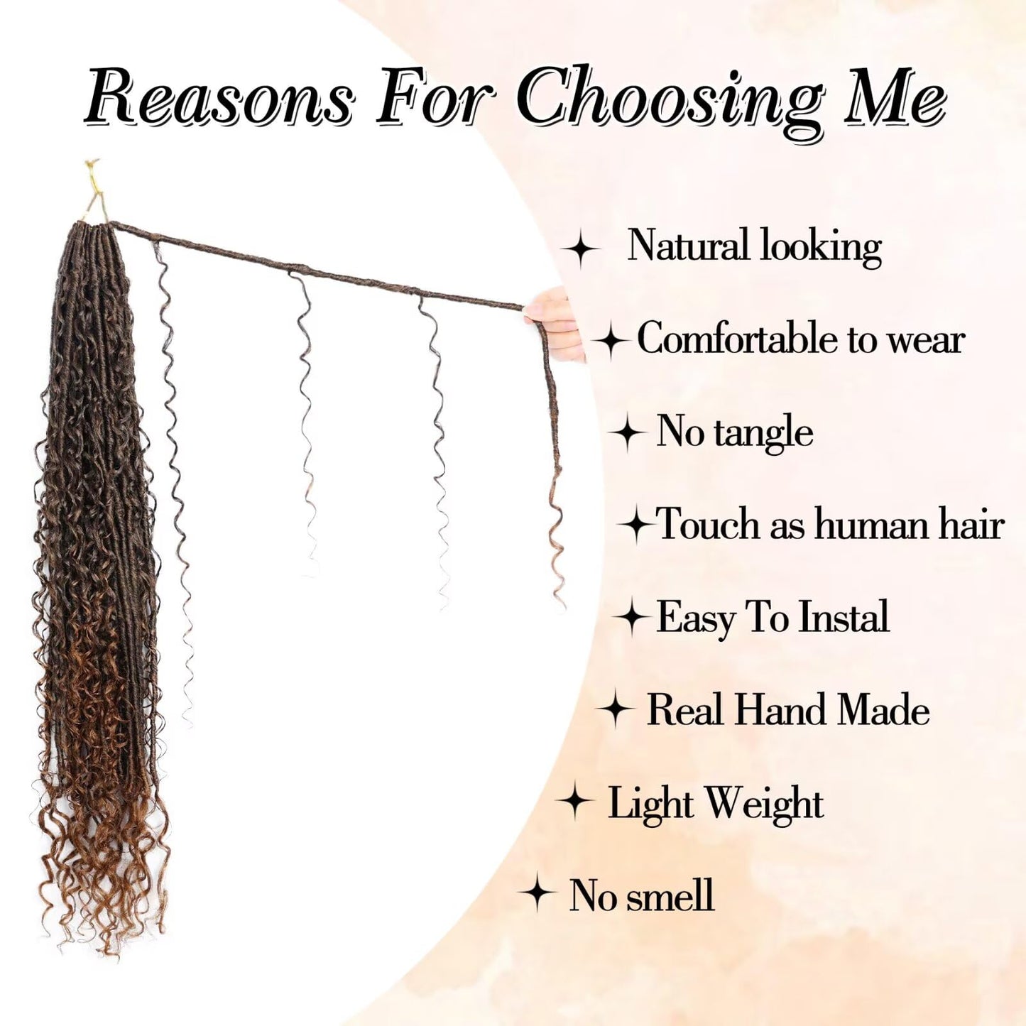 Goddess Locs Crochet Hair for Black Women-24inch Faux Locs Crochet Hair 8 Packs Synthetic Pre-Looped with Curly Ends(8Pack,24inch,T30)
