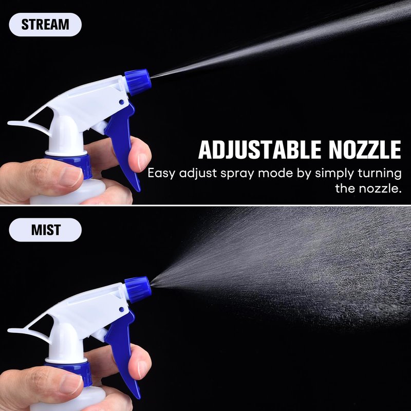 Matthew Cleaning 24 oz Empty Spray Bottles for Cleaning Solutions, All-Purpose HDPE Plastic Spray Bottle for Plants, Detailing, Pet, Hair, Adjustable Nozzle and Measurement, 2 Pack