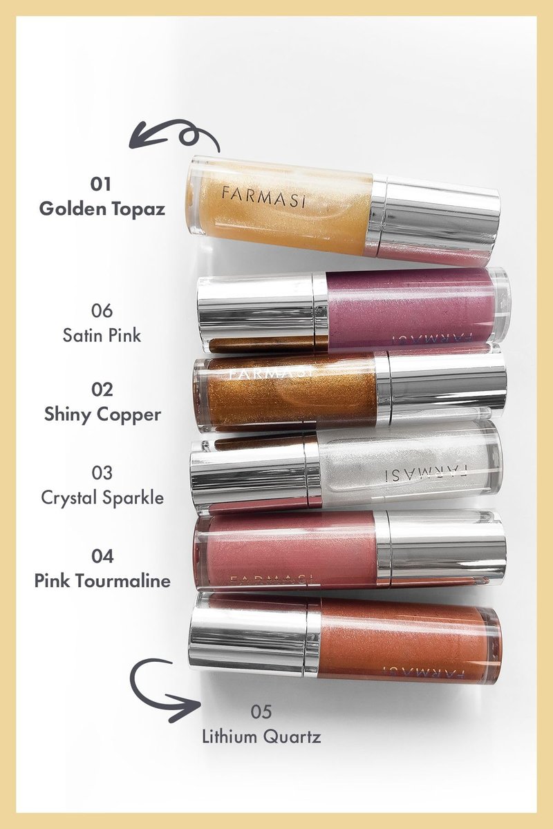 FARMASi Ultimate Shine Lip Gloss, Makeup, Ultra Hydrating, Moisturizing, Intense Color Pigment, Non Sticky, Smooth and Lightweight, 0.27 Fl Oz (Lithium Quartz 05)