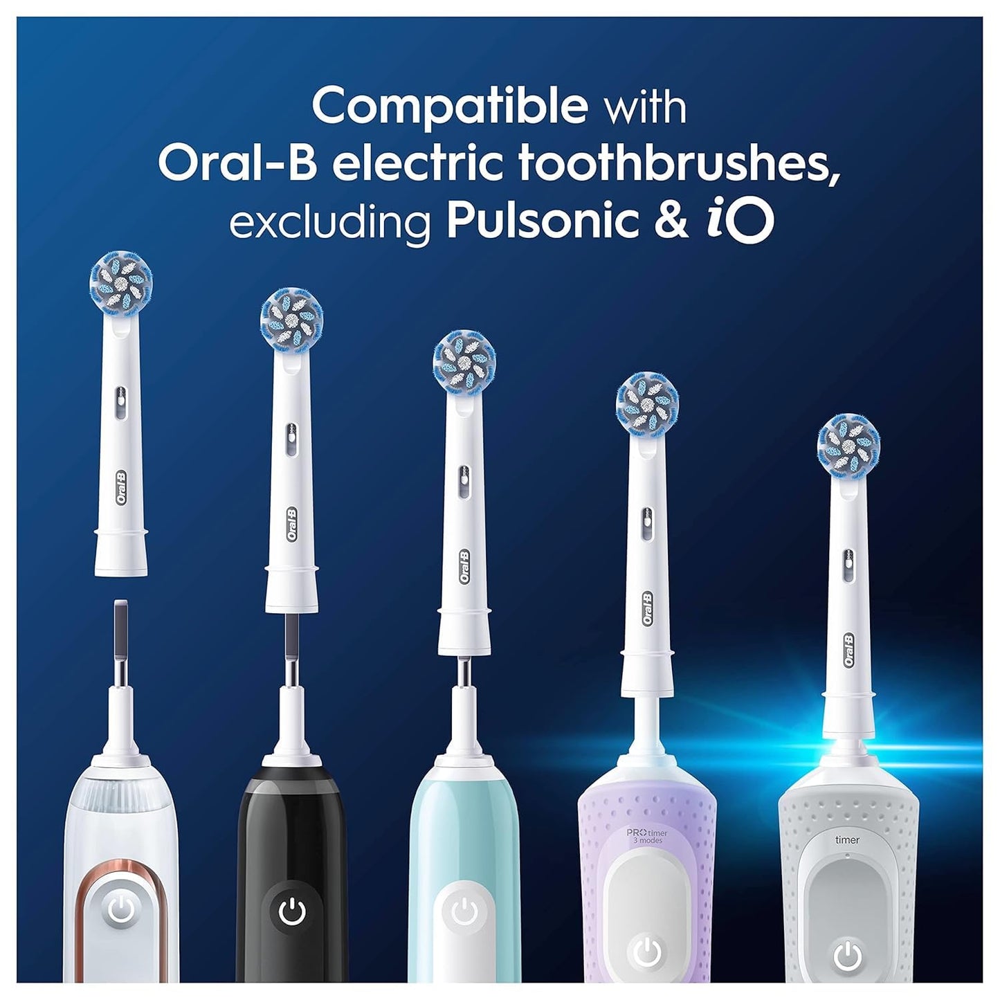 Oral-B Pro Sensitive Clean Replacement Brush Heads, Pack of 4, Extra Soft Bristles, Compatible with Oral-B Electric Toothbrush Handles (International Version)