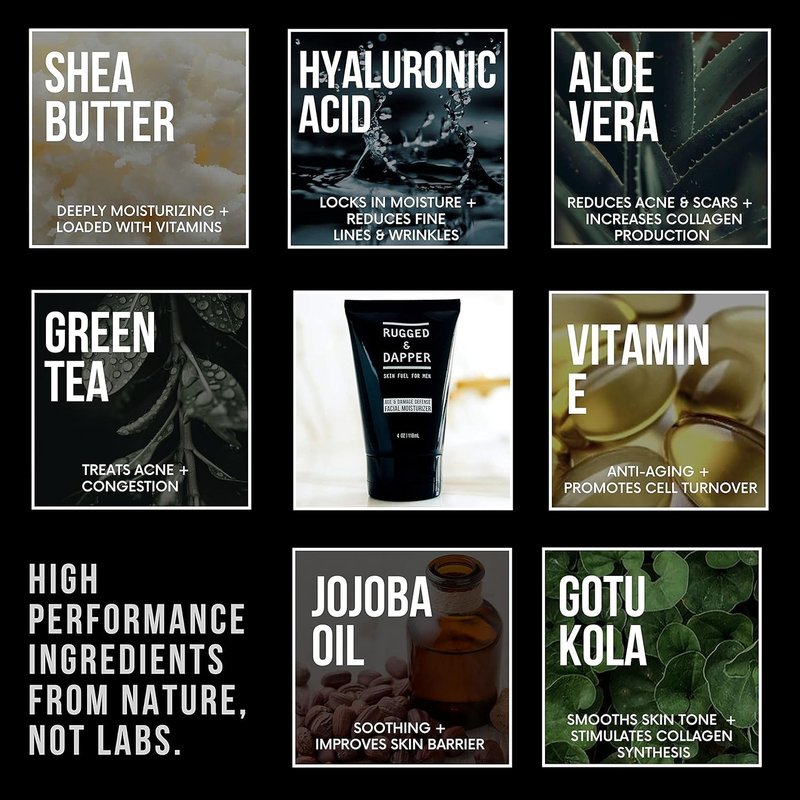 RUGGED & DAPPER - Age Defense Face Moisturizer for Men | 4oz | Hydrating Mens Face Lotion | Unscented Formula