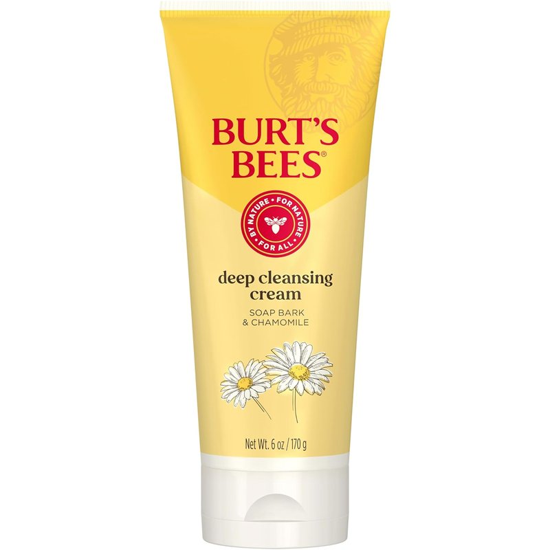Burt's Bees Deep Cleansing Cream - Soap Bark & Chamomile, 6 Oz | Gentle Facial Cleanser