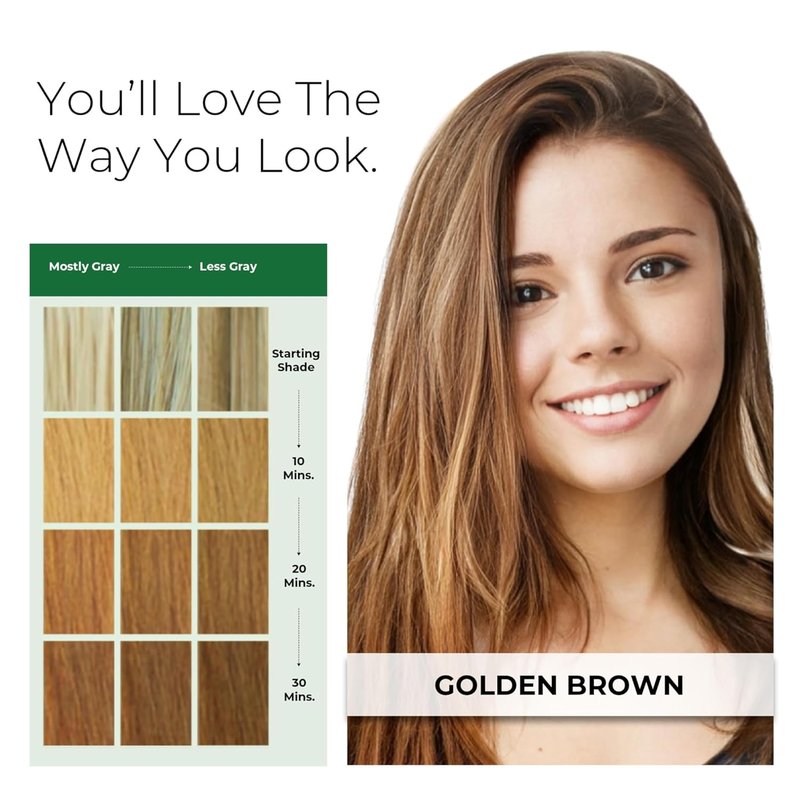 Permanent Ammonia-Free Hair Dye for Women | Natural Gray Coverage - Long-Lasting Golden Brown Color