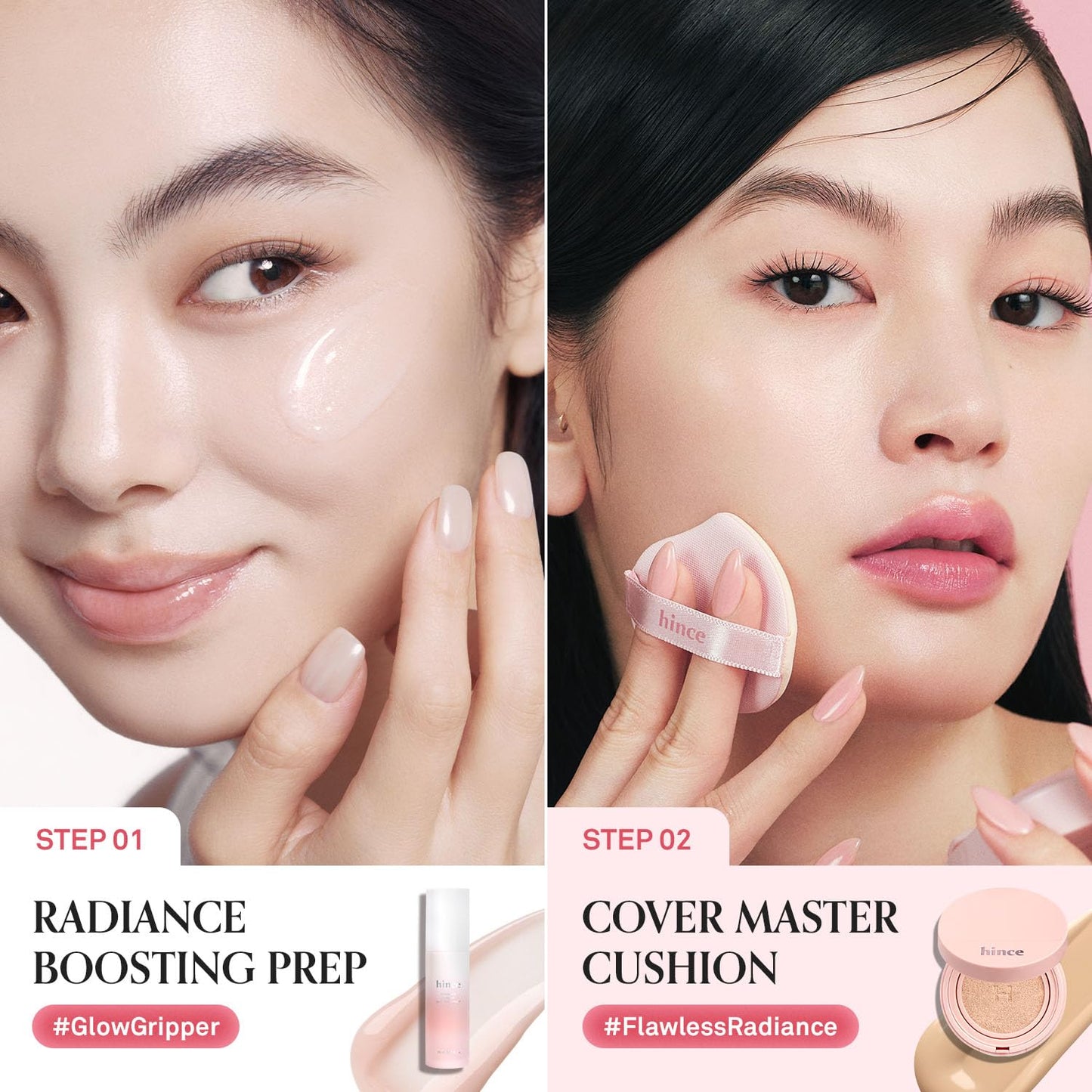 HINCE Cover Master Pink Cushion - Lightweight, High Coverage, 72H Long Lasting Cushion Foundation, Glow&Matte Hybrid, 0.38 fl.oz. (NATURAL, 22)